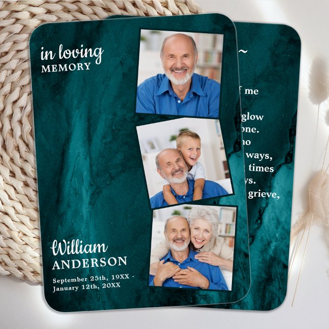 Memorial 3 Fotografia Funeral Prayer Card Green Ma (Criador carregado)