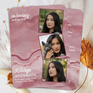 Memorial 3 Fotografia Funeral Prayer Cartão Rosa R