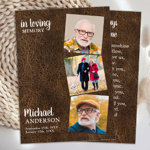 Memorial 3 Fotografia Leather Funeral Prayer Card