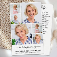 Memorial 6 Fotocolagem Cartões de Oração Funerais