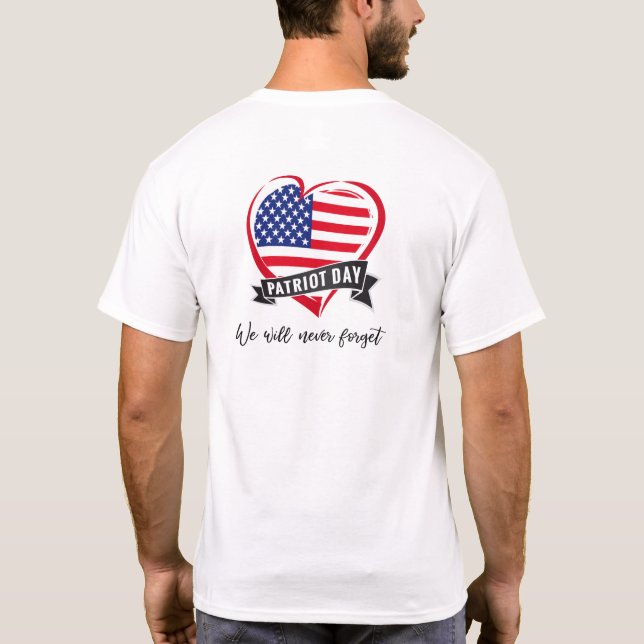 Memorial 9/11 - Nunca Esqueceremos A Camisa T (Verso)
