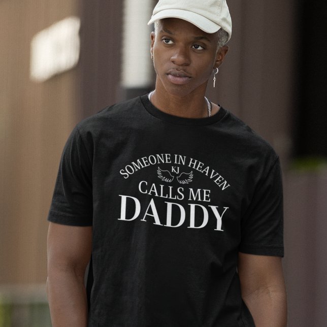 Memorial Alguém No Céu Me Chama T-Shirt Pai (Memorial Someone In Heaven Calls Me Daddy T-Shirt
)