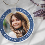 Memorial Always On My Mind Elegante Photo Chaveiro<br><div class="desc">Este design simples e clássico é composto por tipografia serif e adiciona uma foto personalizada. Sempre na minha mente,  para sempre no meu coração</div>