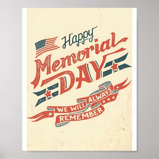 Memorial Day Happy Poster (Frente)