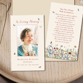 Memorial de Flores Selvagens Modernas Cartão de Or