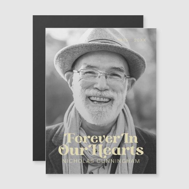 Memorial De Fotos Elegante Para Sempre Em Nossos C (Frente/Verso)