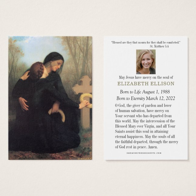 Memorial de Prayer Gravesite do Funeral Católico (Frente & Verso)