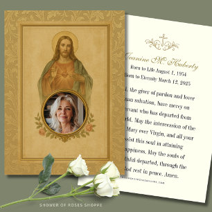 Memorial do Funeral do Coração Sagrado com Foto e