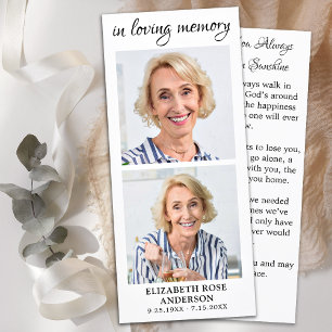 Memorial Elegante 2 Cartão de Oração Funeral Fotog