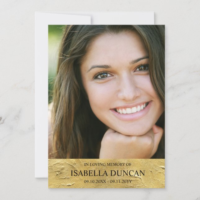 Memorial Fúnebre | Dourado | Foto em memória queri (Frente)