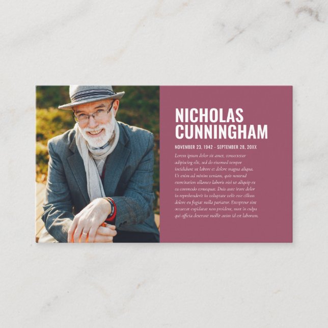 Memorial Funeral Em Cartão com fotos De Memória Ad (Frente)