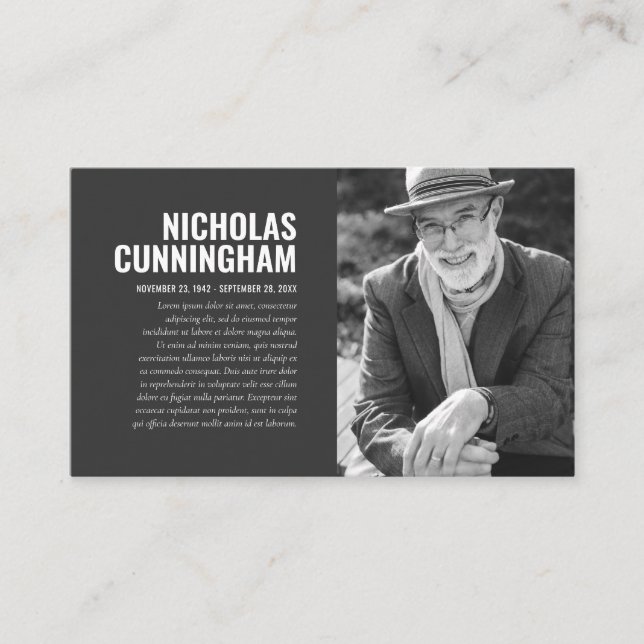 Memorial Funeral Em Cartão com fotos De Memória De (Frente)