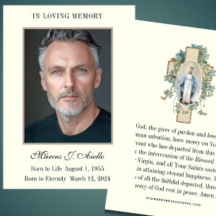 Memorial Funeral Mary Prayer Santa Card