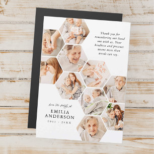 Memorial Funeral Modern Simple 10 Fotografias Card