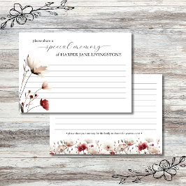 Memorial Funeral Pink Poppy Compartilha um Cartão 