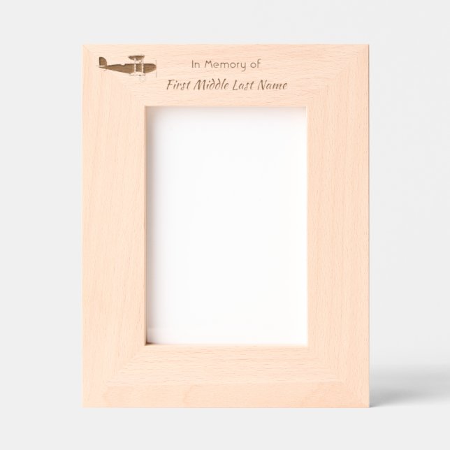 Memorial keepsake Biplane  Pilot Flying Sunset (Front)