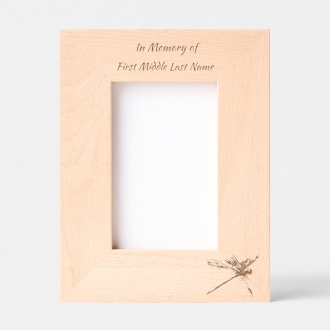 Memorial Keepsake  Card Dragonfly Dewdrops (Front)