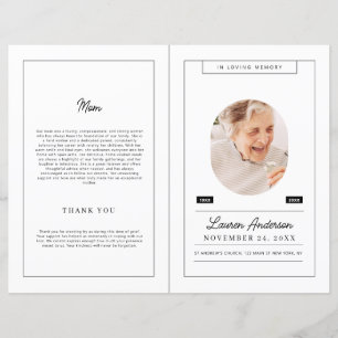 Memorial Modern Minimalista Black and White Progra
