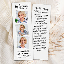 Memorial Moderno 3 Foto Funeral Poem Bookmark