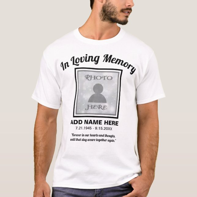 Memorial| No Amor Memória, Adicionar Camiseta Foto (Frente)