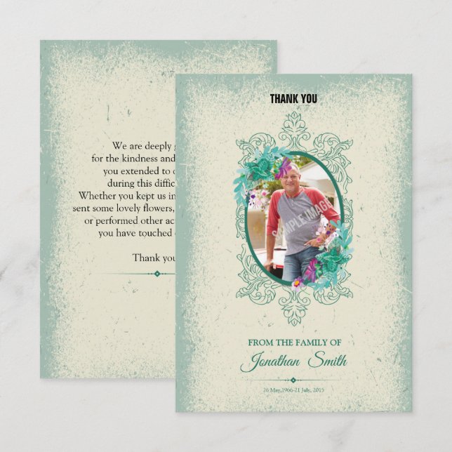 Memorial Obrigado Cartão com fotos (Frente/Verso)