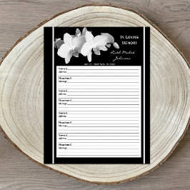 Memorial Orchid Guest Book Filler Página