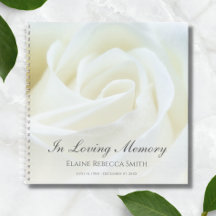 Memorial ou Funeral Guest Book Floral Rosa