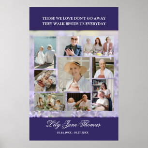 Memorial Photo Collage Simpatia Funeral Poster