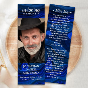 Memorial Poem Blue Marble Foto Funeral Bookmark