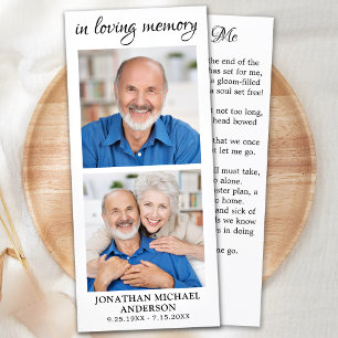 Memorial Prayer Card 2 Fotografia Funeral Bookmark