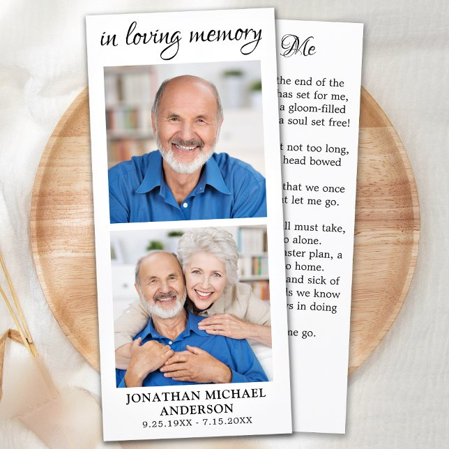 Memorial Prayer Card 2 Fotografia Funeral Bookmark (Criador carregado)