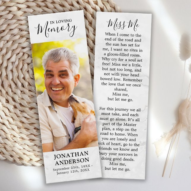 Memorial Prayer Sympathy Foto Funeral Bookmark (Criador carregado)