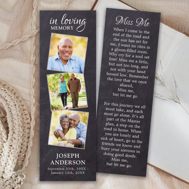 Memorial Rustic Poem 3 Fotografia Funeral Bookmark (Criador carregado)