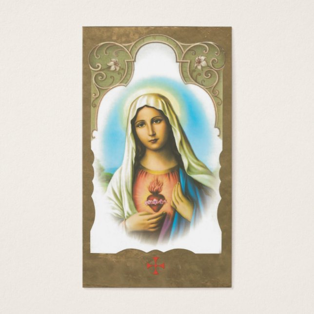 Memorial Sacred Heart of Mary Prayer Card (Frente)