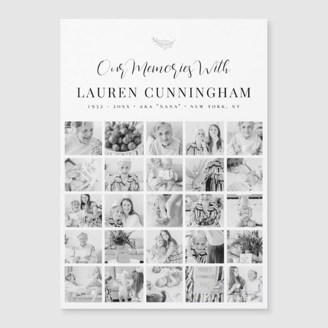 Memorial Simple Modern Minimalist 25 Foto (Frente)