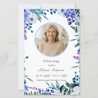 Memorial Soft Blue Floral Funeral