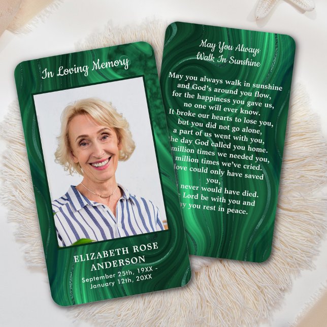 Memorial Verde Emerald Fotografia Funeral Cartão d (Criador carregado)