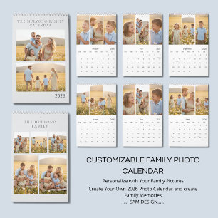 Memórias da Família 2026 Calendário de Fotos Gua