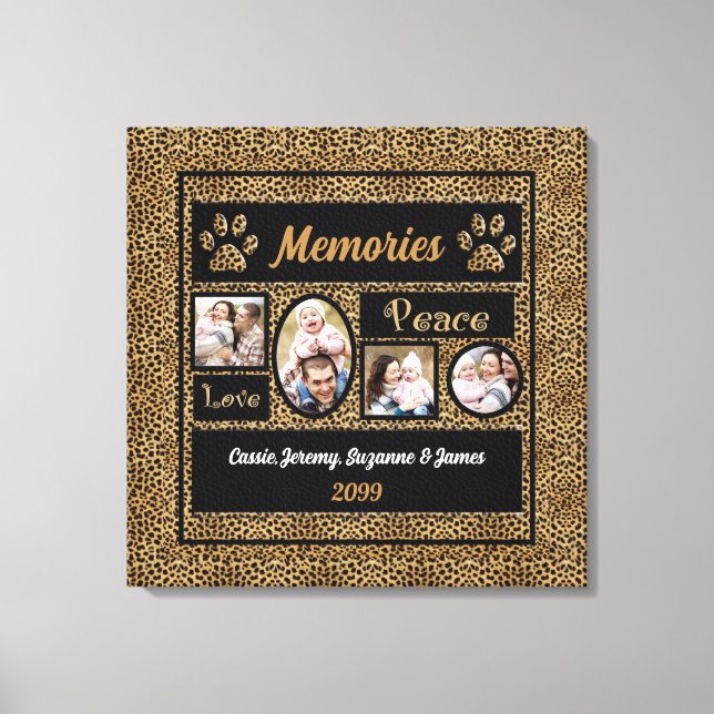 Memórias de Colagem de Cheetah Impressão 4 Fotos (Frente)