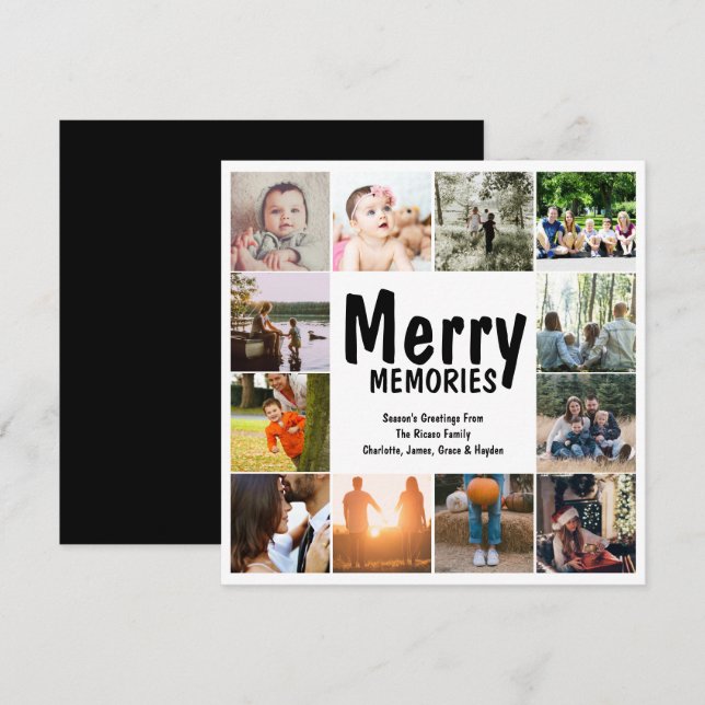 Memórias de feliz 12 Modelo de Foto Natal (Frente/Verso)