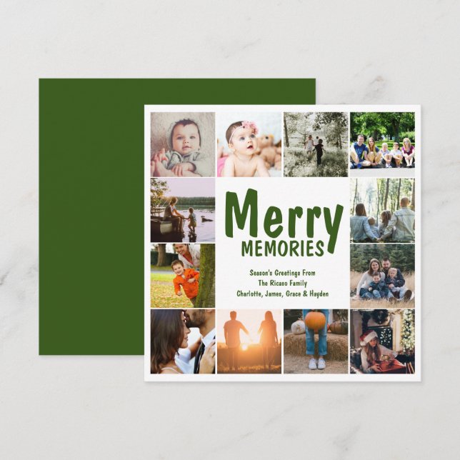 Memórias de feliz 12 Modelo de Foto Natal (Frente/Verso)