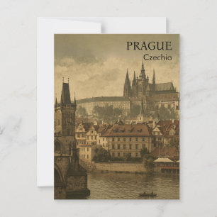 Memórias Vintage de Praga  Cartão Postal de Viagen