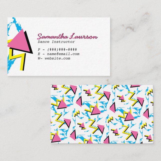 Memphis retro inspirou o cartão de visita do teste (Frente/Verso)