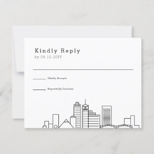 Memphis Wedding RSVP Skyline Estilizado