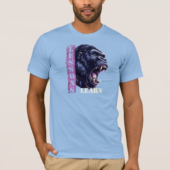 Men Angry Gorilla Lessons Learn T-Shirt (Frente)