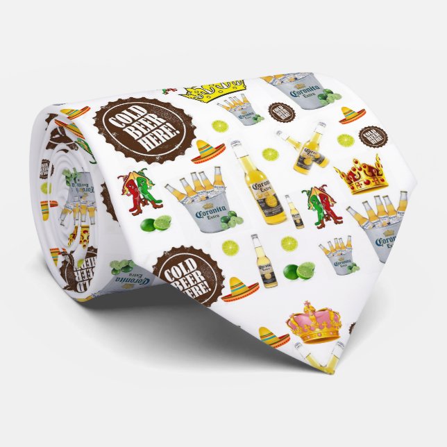 Men Designer Gravatas Corona Beer (Rolled)