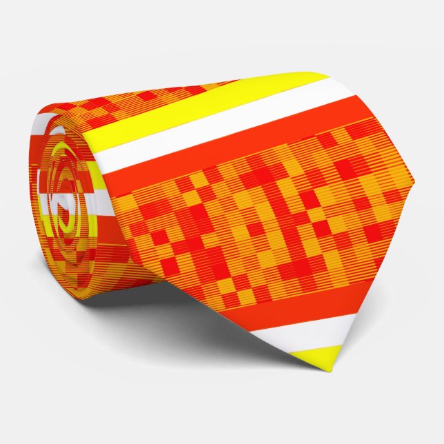 Men Designer Gravatas Laranja Amarelo (Rolled)