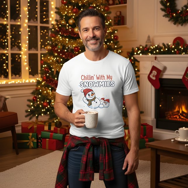 Men’s Christmas T-Shirt | Snowman Holiday Design (Criador carregado)