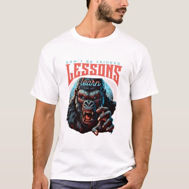 Men Wise Gorilla Lessons Learn T-Shirt (Frente)