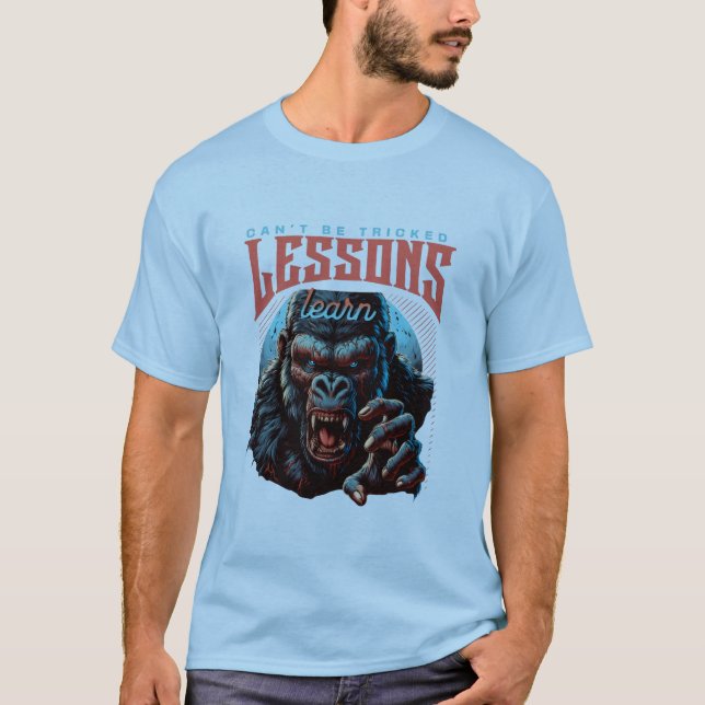 Men Wise Gorilla Lessons Learn T-Shirt (Frente)